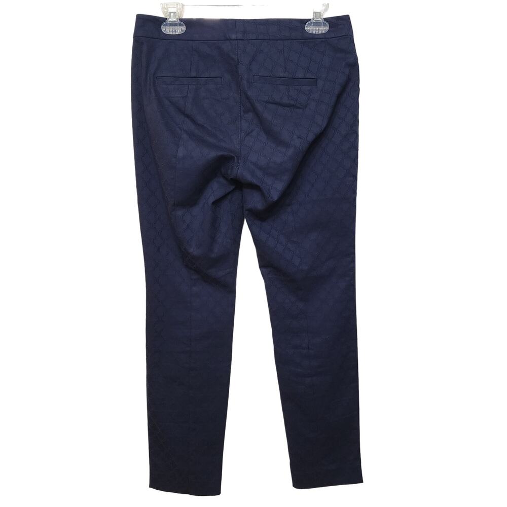 Lilly Pulitzer Kelly Skinny Jacquard Stretchy Ankle Pant, Midnight Navy Blue, 4 - Picture 3 of 7